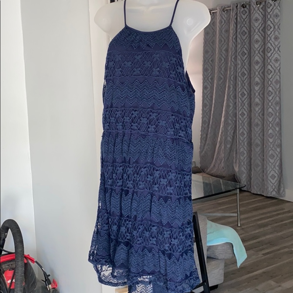 Navy high low dress